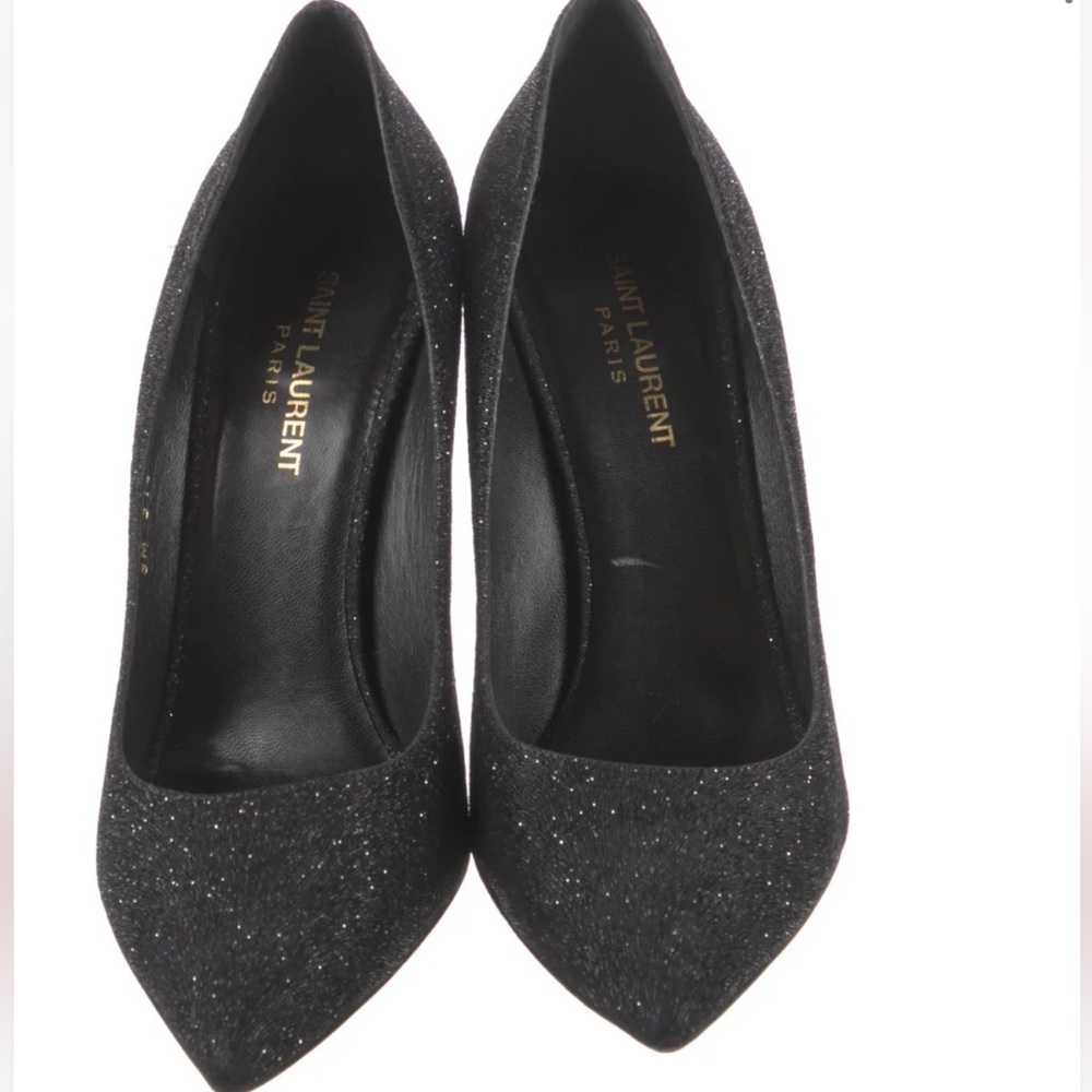 Saint Laurent Pointed Glitter Pumps - Picture 2 of 8